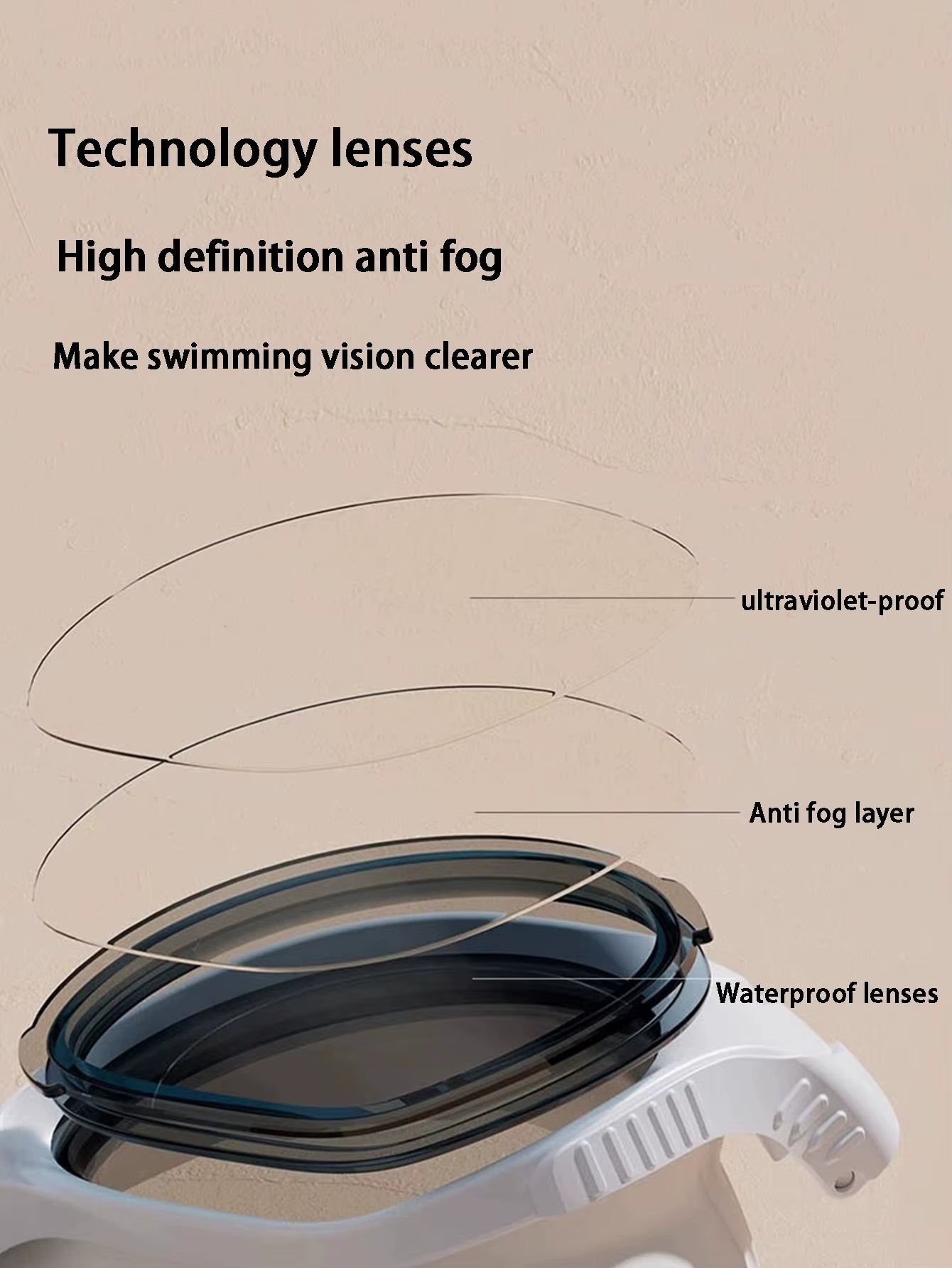 Seasprint Professional Adult Anti-Fog UV Protection Lens Men Women Swimming Goggles Waterproof Adjustable Silicone Swim Glasses