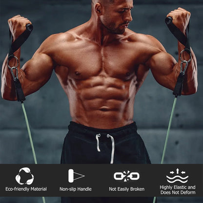 Resistance Exercise Bands Workout up to 150 Lb., Indoor and Outdoor with Door Anchor and Handles for Strength, Slim, Yoga, Home Gym Equipment for Men and Women